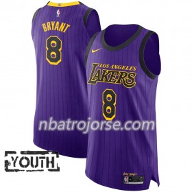 Barn Los Angeles Lakers Tröja Kobe Bryant 8 2018-19 Nike City Edition Lila Swingman